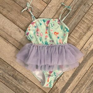 Ruffle Butts Mint and Lavender Kids Swim One Piece